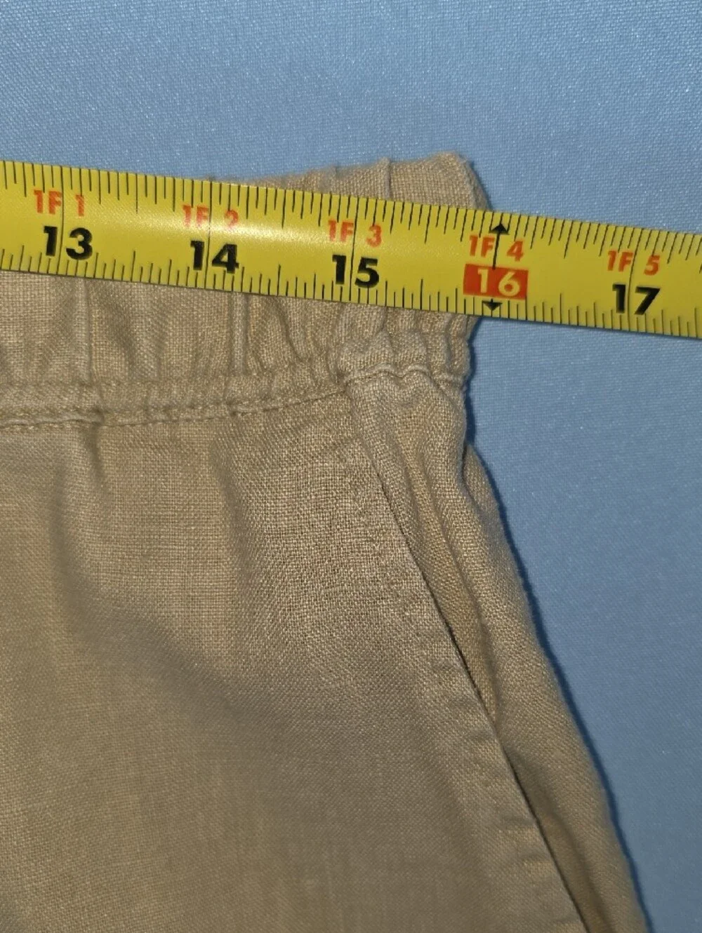 Men's Weekendz Off 32 Beige 100% Linen Drawstring Pants